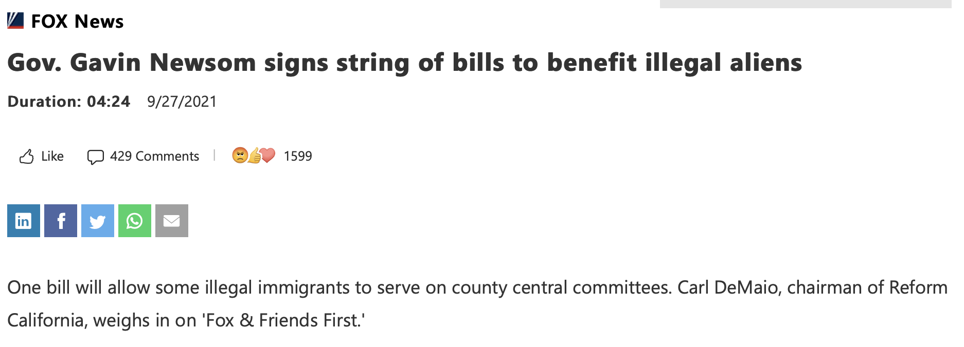 Gov. Gavin Newsom signs string of bills to benefit illegal aliens